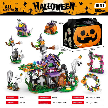 Halloween Pumpkin House Ghost House Building Blocks