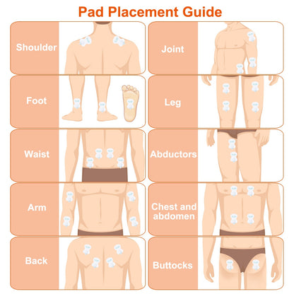 1Pc Electric Muscle Stimulator Dual Channels With 8 Electrode Pads Pulse Massager Pain Relief Therapy Tens Device